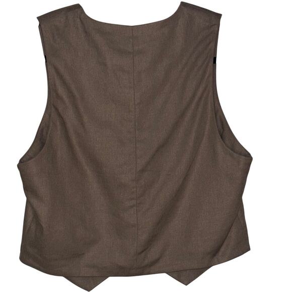 NWT American Eagle Outfitters Women's Tan Sleeveless Button-Up Blouse - Picture 4 of 4